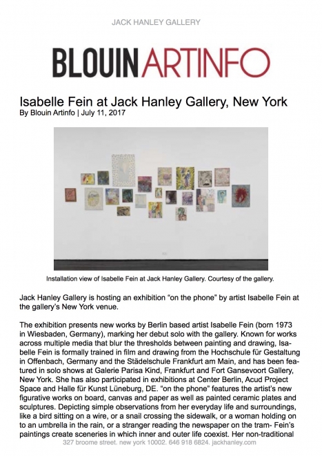 Isabelle Fein in Blouin Artinfo