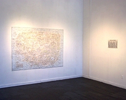 Installation view, large painting with smaller one