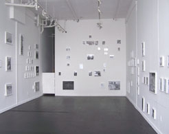 Installation view of mounted xerox collages