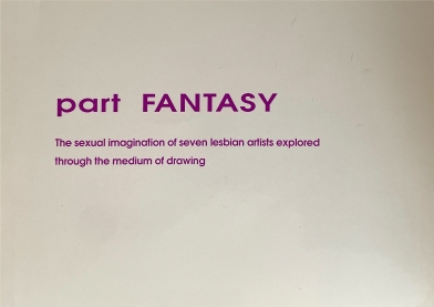 Part Fantasy postcard, purple lettering