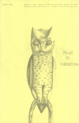 Drawing of owl on yellow background