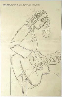 Sketch of woman playing guitar 