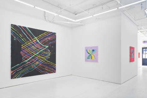 gallery view of several abstract works